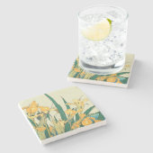 Hokusai sprinkhaan en iris Japan Stenen Onderzetter (Zijkant)