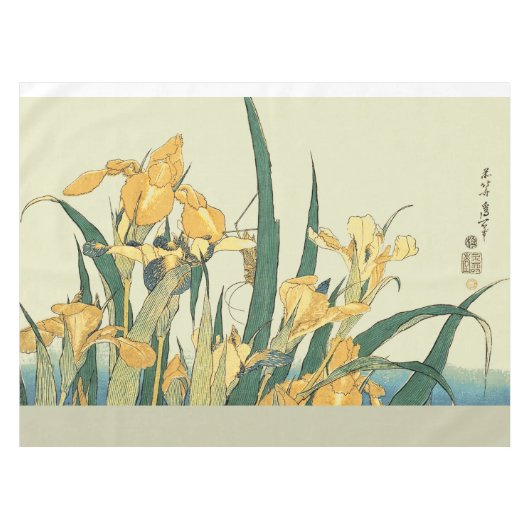 Hokusai sprinkhaan en iris Japan Tafelkleed (Voorkant (Horizontaal))