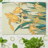 Hokusai sprinkhaan en iris Japan Theedoek (Gevouwen)