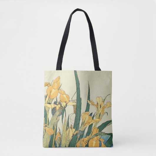 Hokusai sprinkhaan en iris Japan Tote Bag (Voorkant)