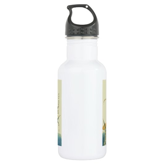 Hokusai sprinkhaan en iris Japan Waterfles (Achterkant)