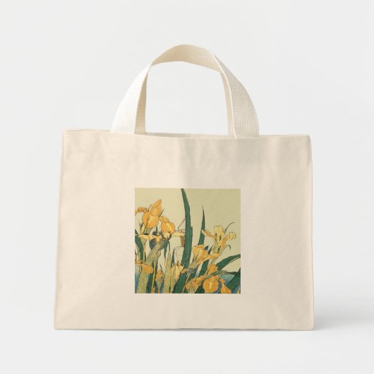 Hokusai-sprinkhaan en iris-japanese kunst mini tote bag (Voorkant)