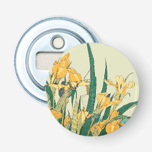 Hokusai Sprinkhaan Iris Vintage Print: Japans Button Flesopener