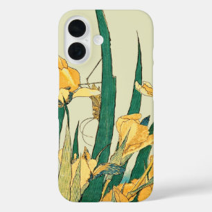 Hokusai Sprinkhaan Iris Vintage Print: Japans iPhone 16 Hoesje