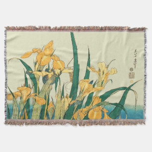 Hokusai Sprinkhaan Iris Vintage Print: Japans Deken