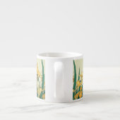 Hokusai Sprinkhaan Iris Vintage Print: Japans Espresso Kop (Achterkant)