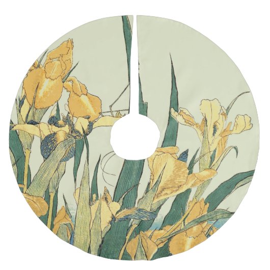 Hokusai Sprinkhaan Iris Vintage Print: Japans Kerstboom Rok (Voorkant)