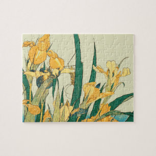 Hokusai Sprinkhaan Iris Vintage Print: Japans Legpuzzel