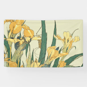 Hokusai Sprinkhaan Iris Vintage Print: Japans Spandoek