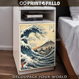 Hokusai-stijl Japanse golf, inkt op rijstpapier Tissuepapier