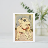 Hokusai Sumo Wrestlers Briefkaart (Staand voorkant)