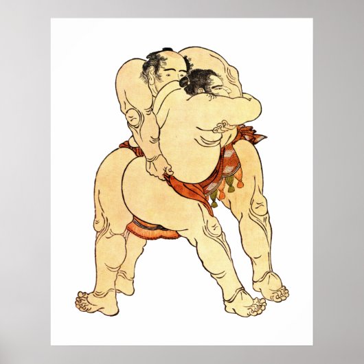 Hokusai Sumo Wrestlers Poster (Voorkant)
