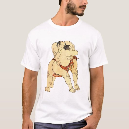 Hokusai Sumo Wrestlers T-shirt (Voorkant)