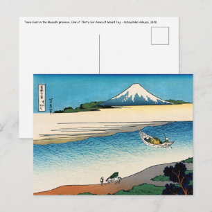 Hokusai - Tama in de provincie Musashi Briefkaart