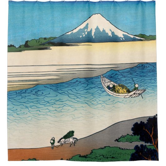 Hokusai - Tama in de provincie Musashi Douchegordijn (Voorkant)