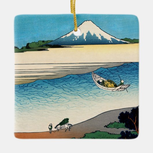 Hokusai - Tama in de provincie Musashi Keramisch Ornament (Voorkant)