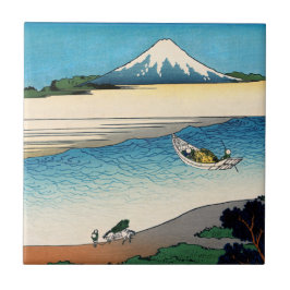 Hokusai - Tama in de provincie Musashi Tegeltje
