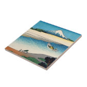 Hokusai - Tama in de provincie Musashi Tegeltje (Zijkant)