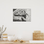 Hokusai Tekening - Kunstdruk Poster (Keuken)