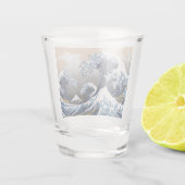 HOKUSAI, “ The 3 great wave of Kanagawa ” Shot Glas (Achterkant)