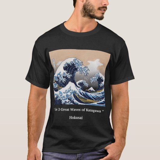 HOKUSAI, “ The 3 Great Waves of Kanagawa ” T-shirt (Voorkant)