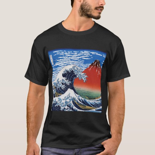 Hokusai“The Great Wave”&“Fine Wind, Clear Morning” T-shirt (Voorkant)