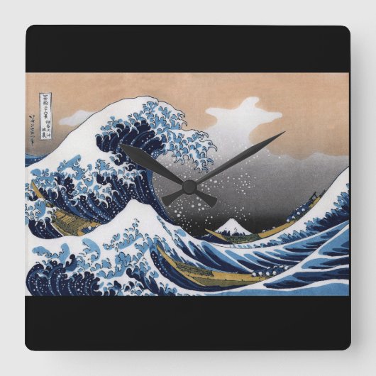 Hokusai , “ The Great Wave off Kanagawa ” Vierkante Klok (Voorkant)