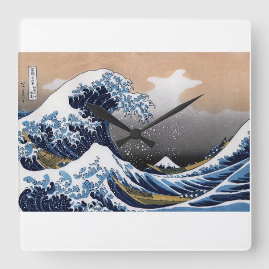 Hokusai , “ The Great Wave off Kanagawa ” Vierkante Klok (Voorkant)