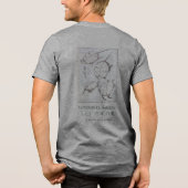 Hokusai Turtle Drawing Japanese Minimalism Gray Tri-Blend Shirt (Achterkant)