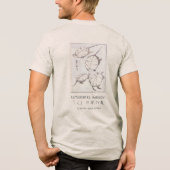 Hokusai Turtle Drawing Japanese Minimalism Oatmeal Tri-Blend Shirt (Achterkant)