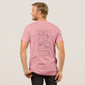 Hokusai Turtle Drawing Japanese Minimalism Pink Tri-Blend Shirt (Voorkant)
