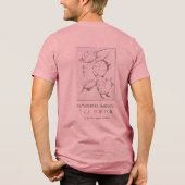 Hokusai Turtle Drawing Japanese Minimalism Pink Tri-Blend Shirt (Achterkant)