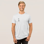 Hokusai Turtle Drawing Japanese Minimalism White Tri-Blend Shirt (Voorkant volledig)