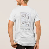 Hokusai Turtle Drawing Japanese Minimalism White Tri-Blend Shirt (Achterkant)