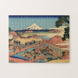 Hokusai - Uitzicht Fuji Landschap Jigzaag Puzzle Legpuzzel