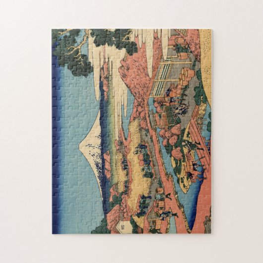 Hokusai - Uitzicht Fuji Landschap Jigzaag Puzzle Legpuzzel (Verticaal)
