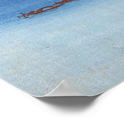 Hokusai - Uitzicht Saruhashi (Monkeybrug) Poster (Hoek)