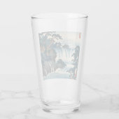 Hokusai Ukiyo-e Japanse waterval landschap blauw Glas (Achterkant)