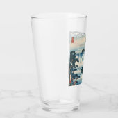 Hokusai Ukiyo-e Japanse waterval landschap blauw Glas (Rechts)
