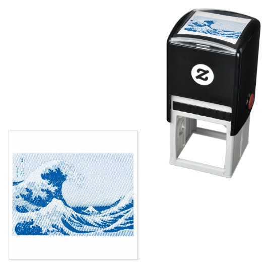  HOKUSAI UKIYO PRINT RUBBER STEMP  ZELFINKTENDE STEMPEL (In situ)