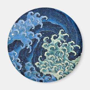 Hokusai Vrouwelijke Golf Japan Vintage Oceaan Magneet