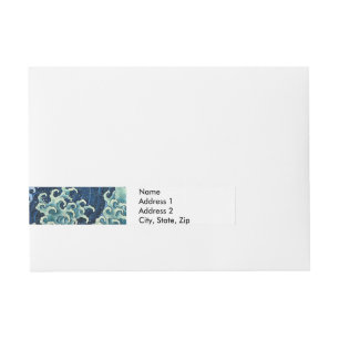 Hokusai Vrouwelijke Golf Oceaan Adreslabel Wikkel