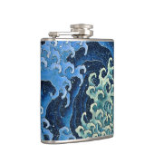 Hokusai Vrouwelijke Golf  Oceaan Heupfles (Rechts)