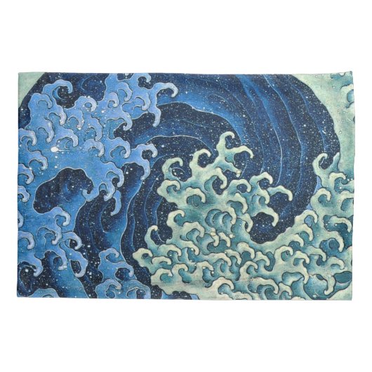 Hokusai Vrouwelijke Golf  Oceaan Kussensloop (Achterkant)