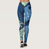 Hokusai Vrouwelijke Golf  Oceaan Leggings (Achterkant)