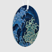 Hokusai Vrouwelijke Golf Oceaan Ornament (voorkant)