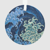 Hokusai Vrouwelijke Golf Oceaan Ornament (achterkant)