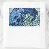 Hokusai Vrouwelijke Golf  Oceaan Rechthoekige Sticker (Tas)
