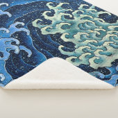 Hokusai Vrouwelijke Golf  Oceaan Sherpa Deken (3/4)