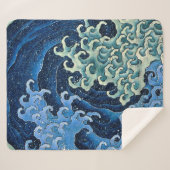 Hokusai Vrouwelijke Golf  Oceaan Sherpa Deken (Voorkant (horizontaal))